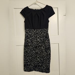 Adrianna Papell Black Dress Cocktail Party Career Pockets Size 2